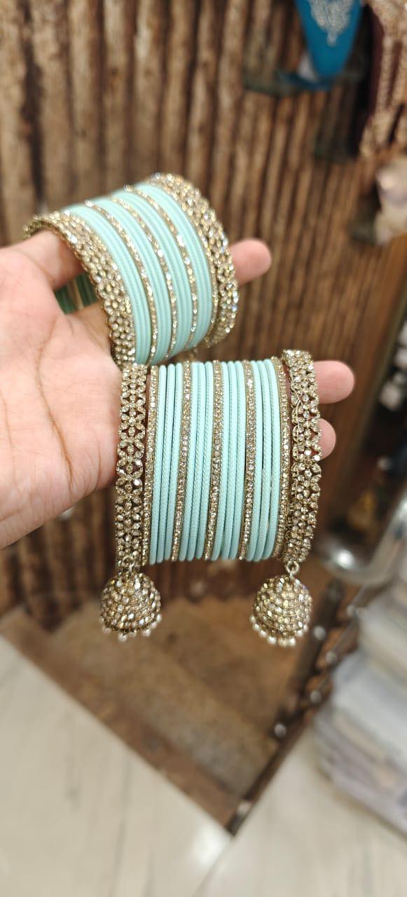 Sky chooda bangle stack
