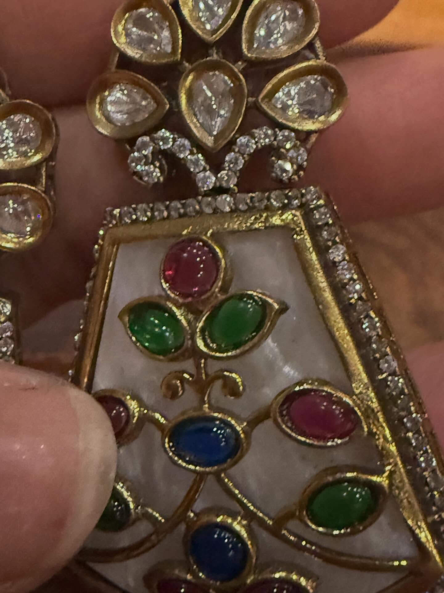Navratan nine-gem inlay