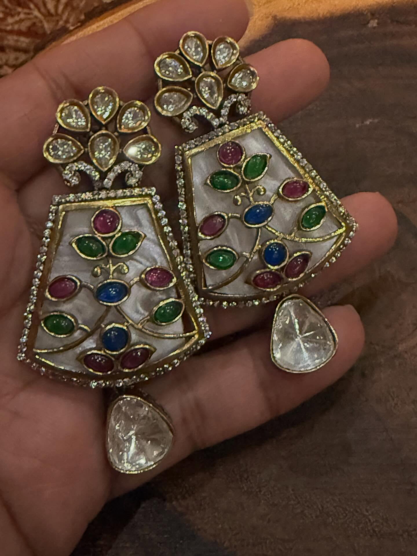 Navratan Kundan Earrings